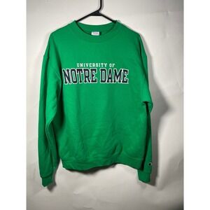 Champion University Of Notre Dame Green‎ Crewneck Sweatshirt Mens Size L